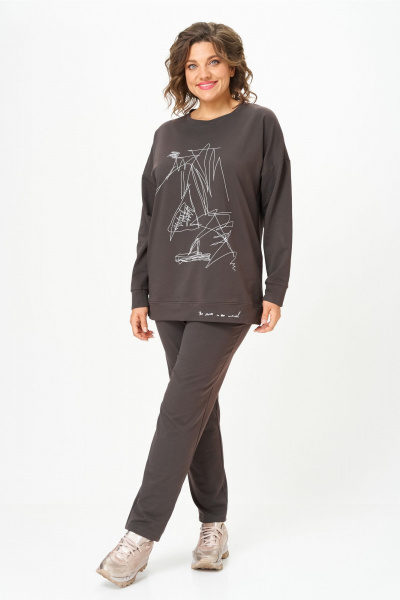 Брюки, свитшот STEFANY 2061-2 горький-шоколад - фото 3