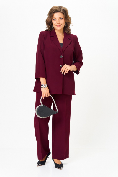 Брюки, жакет Vilena 1094 бургунди - фото 8