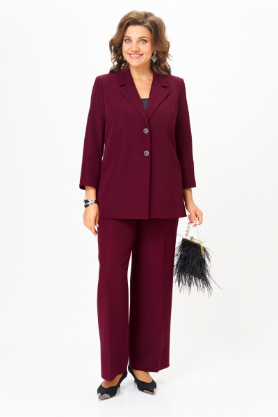 Брюки, жакет Vilena 1094 бургунди - фото 7