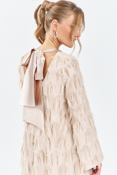 Платье Euromoda 648 бежевый - фото 4