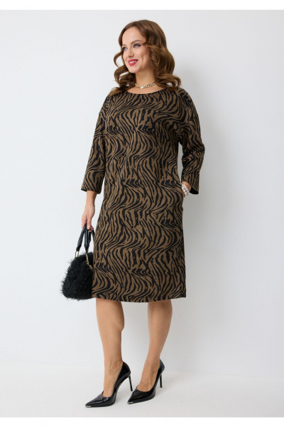 Платье Твой имидж 2274 шоколадный_с_принтом - фото 5