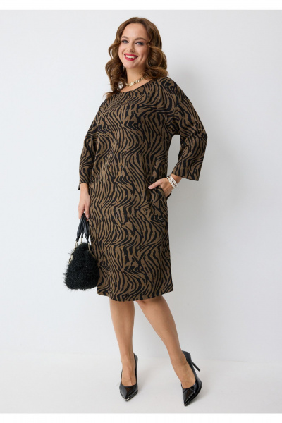 Платье Твой имидж 2274 шоколадный_с_принтом - фото 4