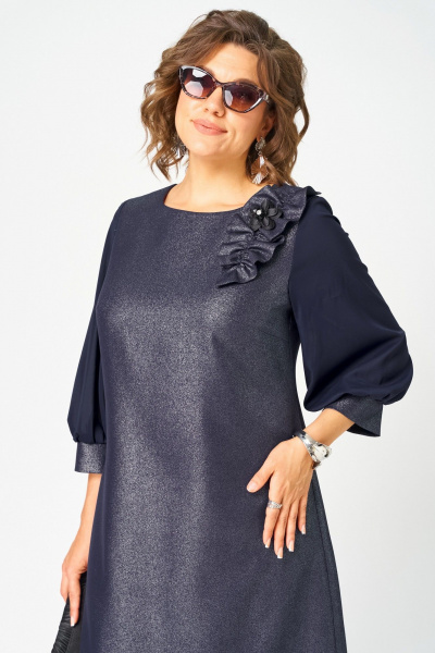 Платье EVA GRANT 7310D синий_баклажан - фото 9