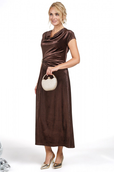 Платье Alani Collection 2480 шоколад - фото 3