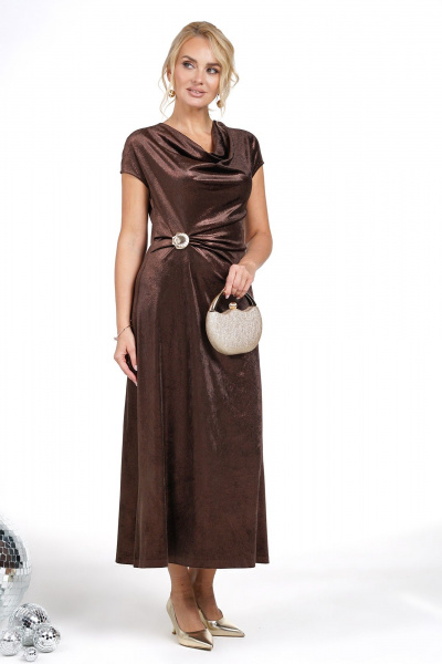 Платье Alani Collection 2480 шоколад - фото 2