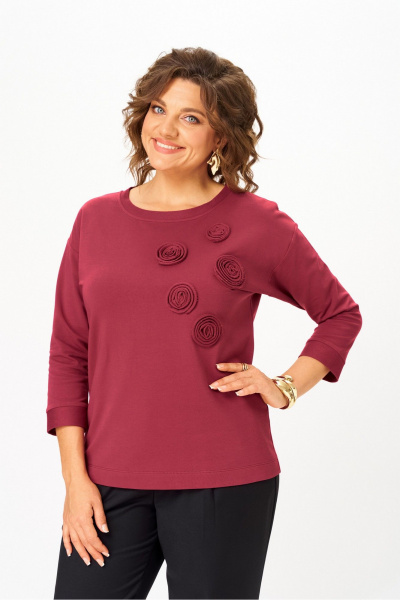 Джемпер Rumoda 2268 бордовый - фото 3