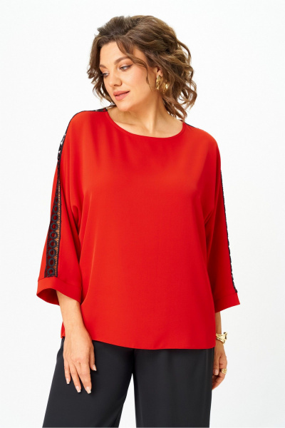 Блуза, брюки Rumoda 2275_дл. красный-черный - фото 9