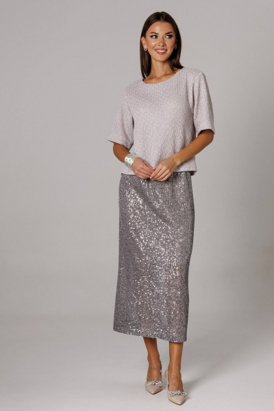 Блуза, юбка Ларс Стиль 1153 серый - фото 6