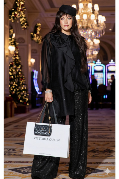Блуза, брюки, топ Vittoria Queen 26853 черный - фото 8