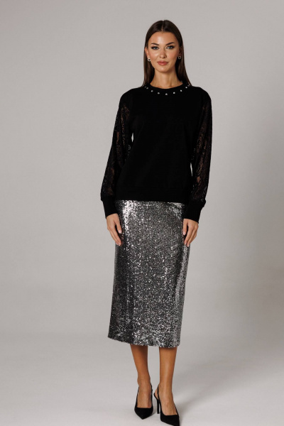 Блуза, юбка Ларс Стиль 1182 черный - фото 5