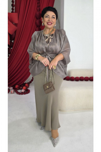 Блуза, топ, юбка Vittoria Queen 27443 бежевый_принт - фото 9