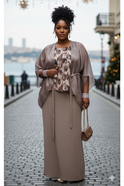 Блуза, топ, юбка Vittoria Queen 27443 бежевый_принт - фото 7