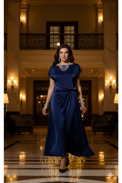 Платье Vittoria Queen 27643 темно-синий - фото 11