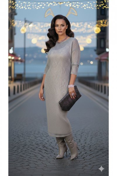 Комбинация, платье Vittoria Queen 27703 серебристый - фото 7