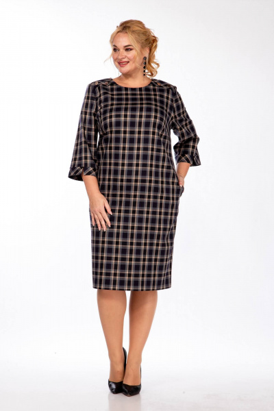 Платье СиБон 0230 клетка_черный - фото 1