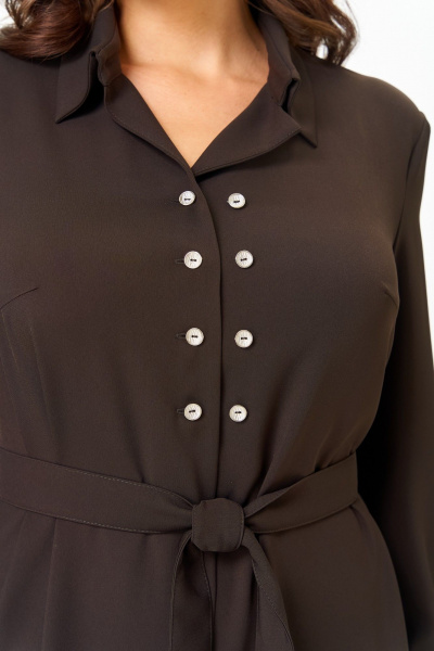 Платье ANASTASIA MAK 1296 коричневый - фото 4