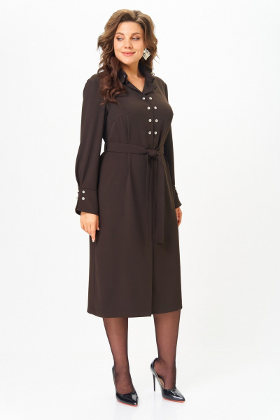 Платье ANASTASIA MAK 1296 коричневый - фото 2
