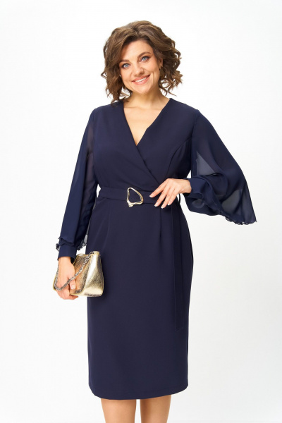 Платье ANASTASIA MAK 1299 синий - фото 13