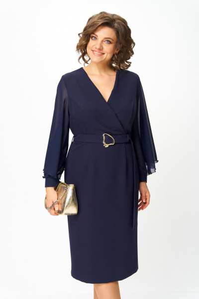 Платье ANASTASIA MAK 1299 синий - фото 12