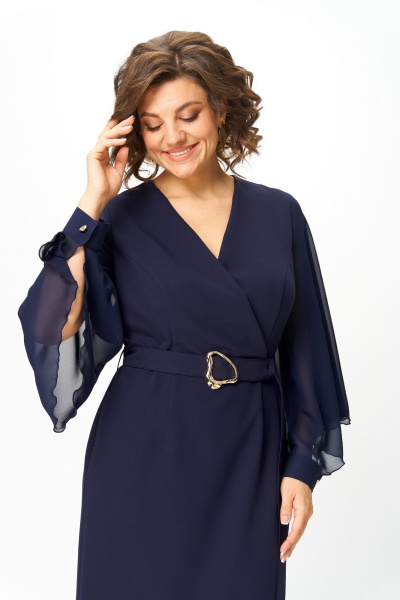 Платье ANASTASIA MAK 1299 синий - фото 4