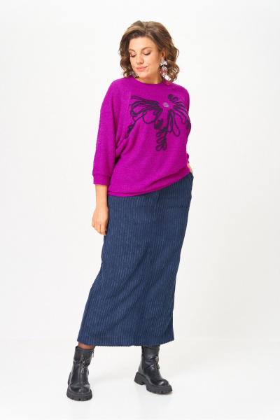 Джемпер, юбка Michel chic 1442 малиновый_синий - фото 2