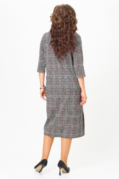 Платье Michel chic 2191 бордо, серый, клетка - фото 5