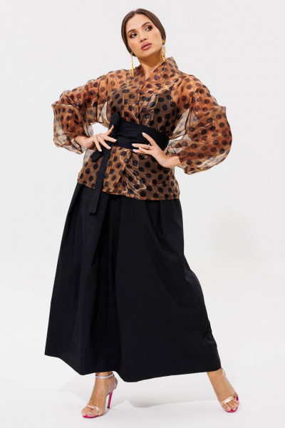 Туника, юбка Anastasia 1162.1 кофе/черный - фото 1