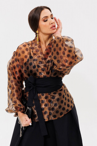 Туника, юбка Anastasia 1162.1 кофе/черный - фото 2