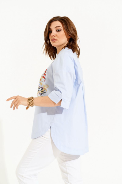 Рубашка ELLETTO old 3482 бело-голубой - фото 4