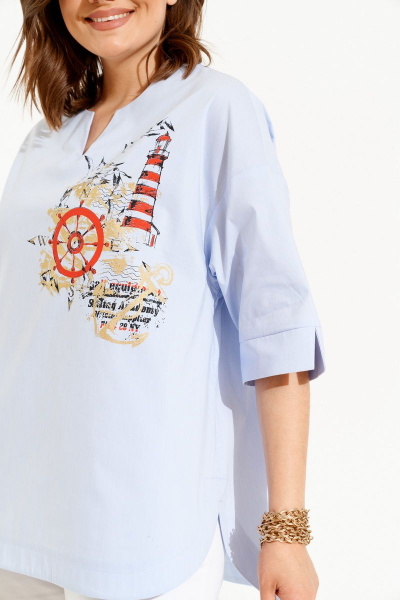 Рубашка ELLETTO old 3482 бело-голубой - фото 1