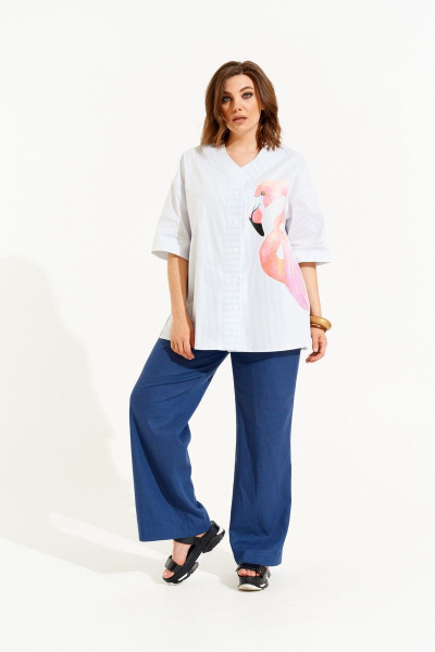 Рубашка ELLETTO old 3485 бело-голубой - фото 8