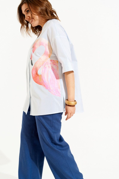 Рубашка ELLETTO old 3485 бело-голубой - фото 4