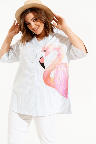 Рубашка ELLETTO old 3485 бело-голубой - фото 3