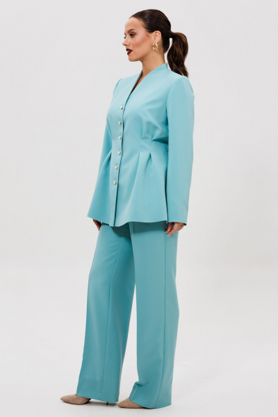 Брюки, жакет Liona Style 954 тифанни - фото 3