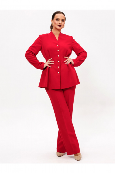 Брюки, жакет Liona Style 954 красный - фото 1