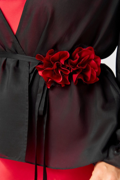 Накидка, платье, пояс, украшение Fita 3201 красно-черный - фото 5