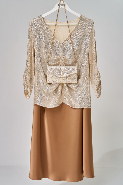 Блуза, юбка Fita 3211 золотисто-бежевый - фото 10