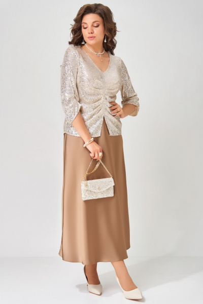 Блуза, юбка Fita 3211 золотисто-бежевый - фото 4