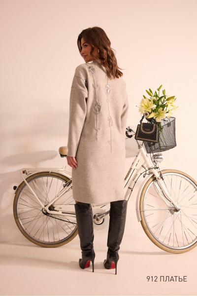 Платье NiV NiV fashion 912 бежевый-меланж - фото 6