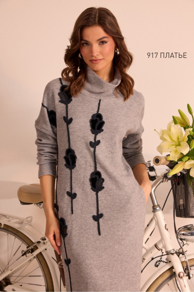 Платье NiV NiV fashion 917 серый - фото 6