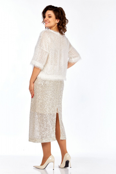 Блуза Ольга Стиль Л-417 молочный - фото 3