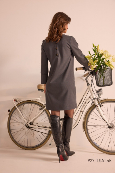 Платье NiV NiV fashion 927 серый - фото 5