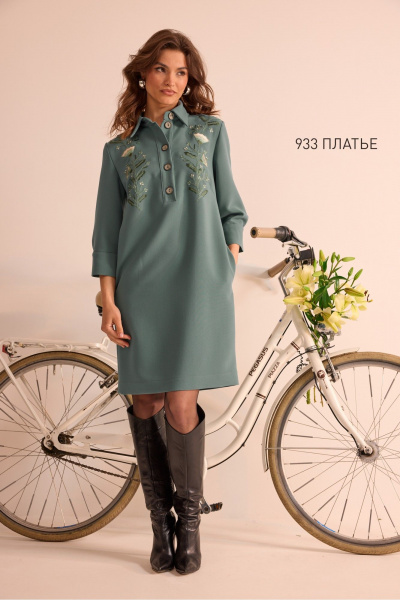 Платье NiV NiV fashion 933 бирюза - фото 2