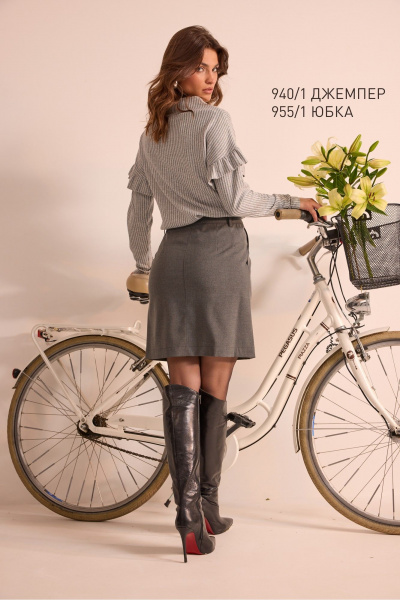 Юбка NiV NiV fashion 955/1 серый - фото 6