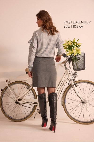 Юбка NiV NiV fashion 955/1 серый - фото 5