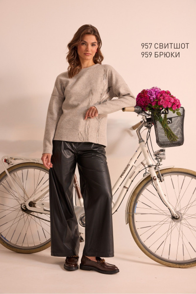 Свитшот NiV NiV fashion 957 бежевый-меланж - фото 2