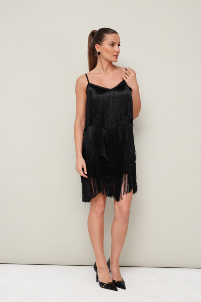 Нарядное платье с бахромой и регулирующими шлейками PUR PUR 11-237 - фото 1