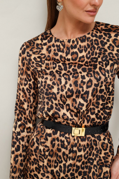 Миди-платье из струящейся ткани с анималистичным принтом PUR PUR 11-247/4 - фото 3