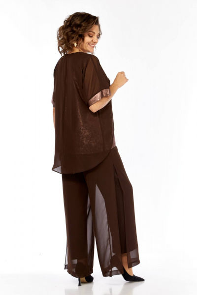Блуза, брюки БагираАнТа 1080 коричневый+золото - фото 7