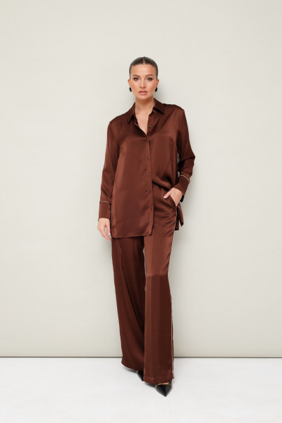 Комбинезон из струящейся ткани с ремнем и брюками PUR PUR 11-314 - фото 1